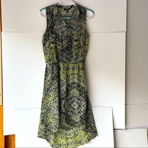 MSK Green Multicolor High Low Dress Summer Casual Dress Sleeveless, Sz 8